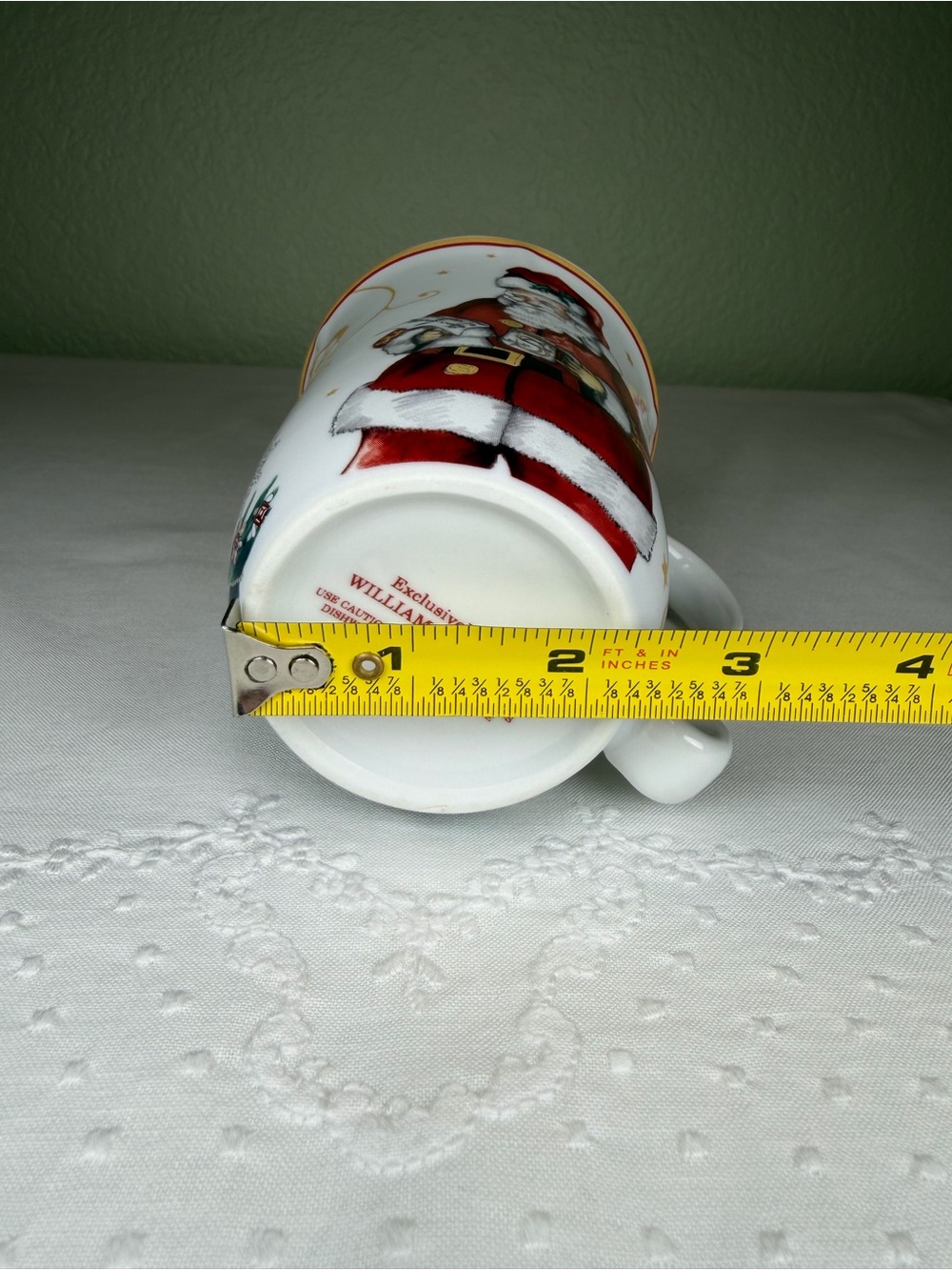 Williams-Sonoma Santa Christmas Mug Holiday Porcelain Curved Handle Collectible - Picture 9 of 9
